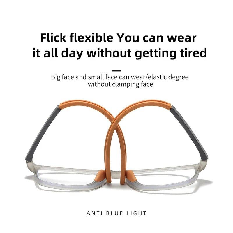 Óculos de leitura anti-luz azul Ultralight TR90 Sport Presbiopia Óculos de grau Mulheres Homens Visão de longe Óculos ópticos Dioptrias para +4.0