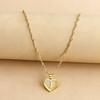 Pendant Necklace A-Z Initial Letter Heart Shape Jewelry Simple Bright Luster Necklace for Birthday