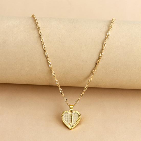 Pendant Necklace A-Z Initial Letter Heart Shape Jewelry Simple Bright Luster Necklace for Birthday