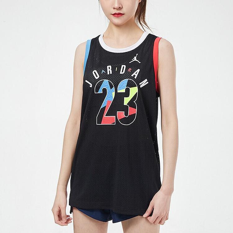 Jordan Breathable Sleeveless Basketball Jersey Kids Tops Black JD2122010GS-001