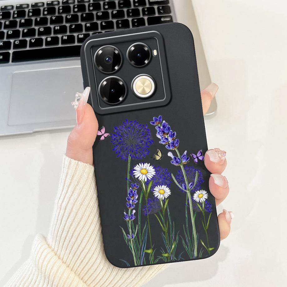 Soft TPU Candy Silicone Phone Case For Infinix Note 40 Pro Plus Note 40 4G 5G Back Cover Note40 4G Bumper Flower Girl Fashion