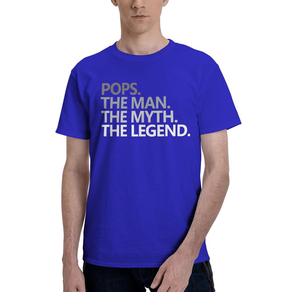 Men Women POPS THE MAN THE MYTH THE Father's Day Gift Grandpa T Shirt 100% Cotton New Arrival Tee Shirts Top Clothing