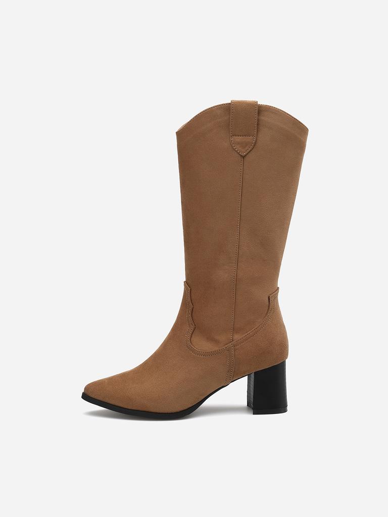 Salt And Chocolate [Suede Ver. Added] Pointed Toe Western Long Boots 412148003 (6Cm/3 Colors) (A Type)