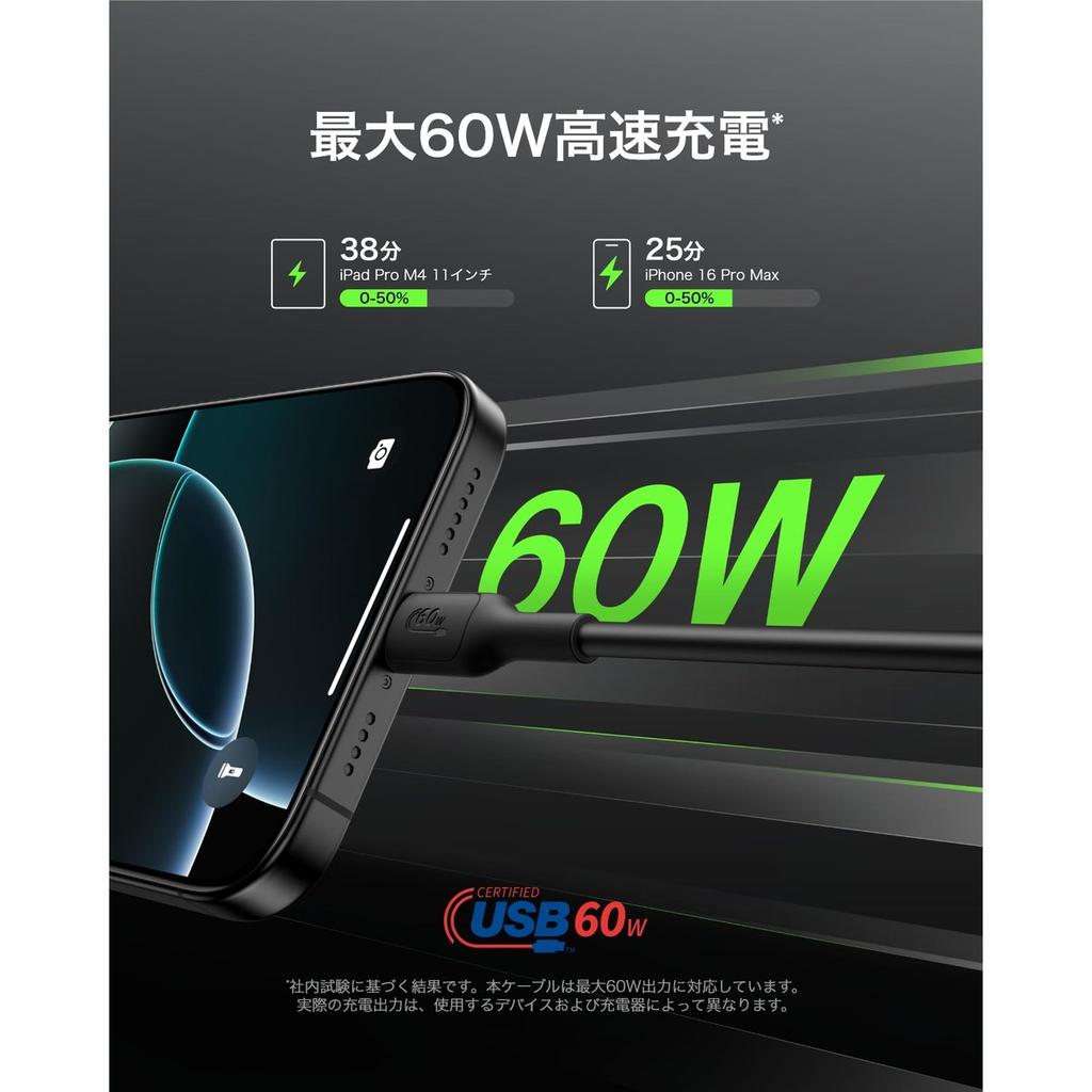 Belkin BoostCharge USB-C to USB-C Cable 60W Fast Charging Durable Eco-Friendly 1m Black CAB023fq1MBK