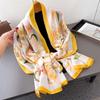 Korean Version Of Flower Simulation Silk New Silk Satin Fashion Sunscreen Spring And Summer Style Silk Scarf Long Scarf Shawl Versatile Scarf