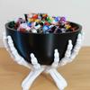 Halloween Candy Bowl Gothic Skeleton Hands Candy Storage Holder Multifunctional Halloween Organizer Holder Scary Home Decoration