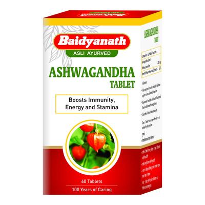 Ashwagandha Tablets 60 Count Herbal Supplement for Immunity Stress Relief and Mind Rejuvenation