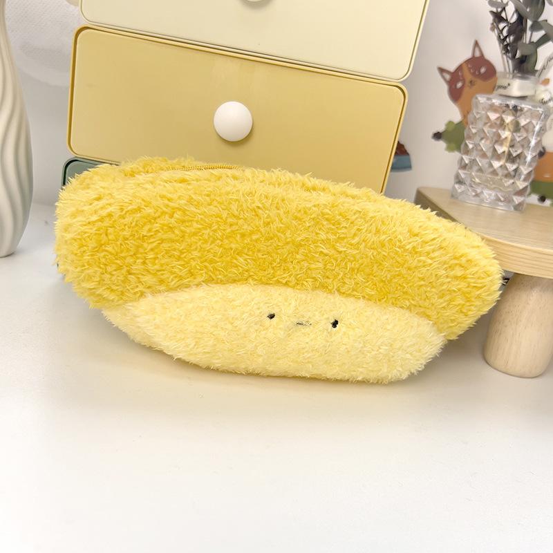 Cute Cartoon Plush Vegetable Fruit Pencil Case Cute Banana Broccoli Garlic Plush Multifunctional Large Capacity Stationery Bag