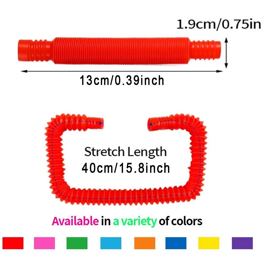 8Pcs Colorful Telescopic Tube Pop Tube Stretching Tube Corrugated Tube Children Adult Stress Relief Toy Educational Folding Toys