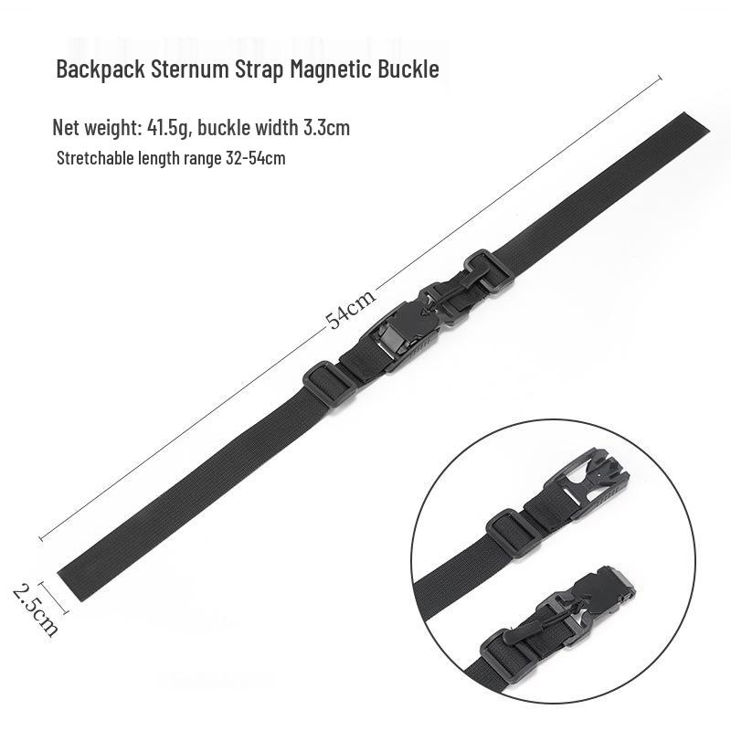 

Outdoor Magnetic Nylon Anti-slip Backpack & School Bag Chest Strap Buckle Width 2.5cm чорний