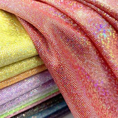 1 Peça 150*100cm Tecido Poliéster Laser Glitter Iridescente Holográfico Fundo para Festa de Casamento Decoração Roupas de Boneca Material DIY