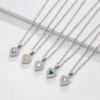 Multi-Color Love Diamond Necklace Women'S Suit Light Luxury Temperament Simple Versatile Collarbone Chain Pendant Jewelry