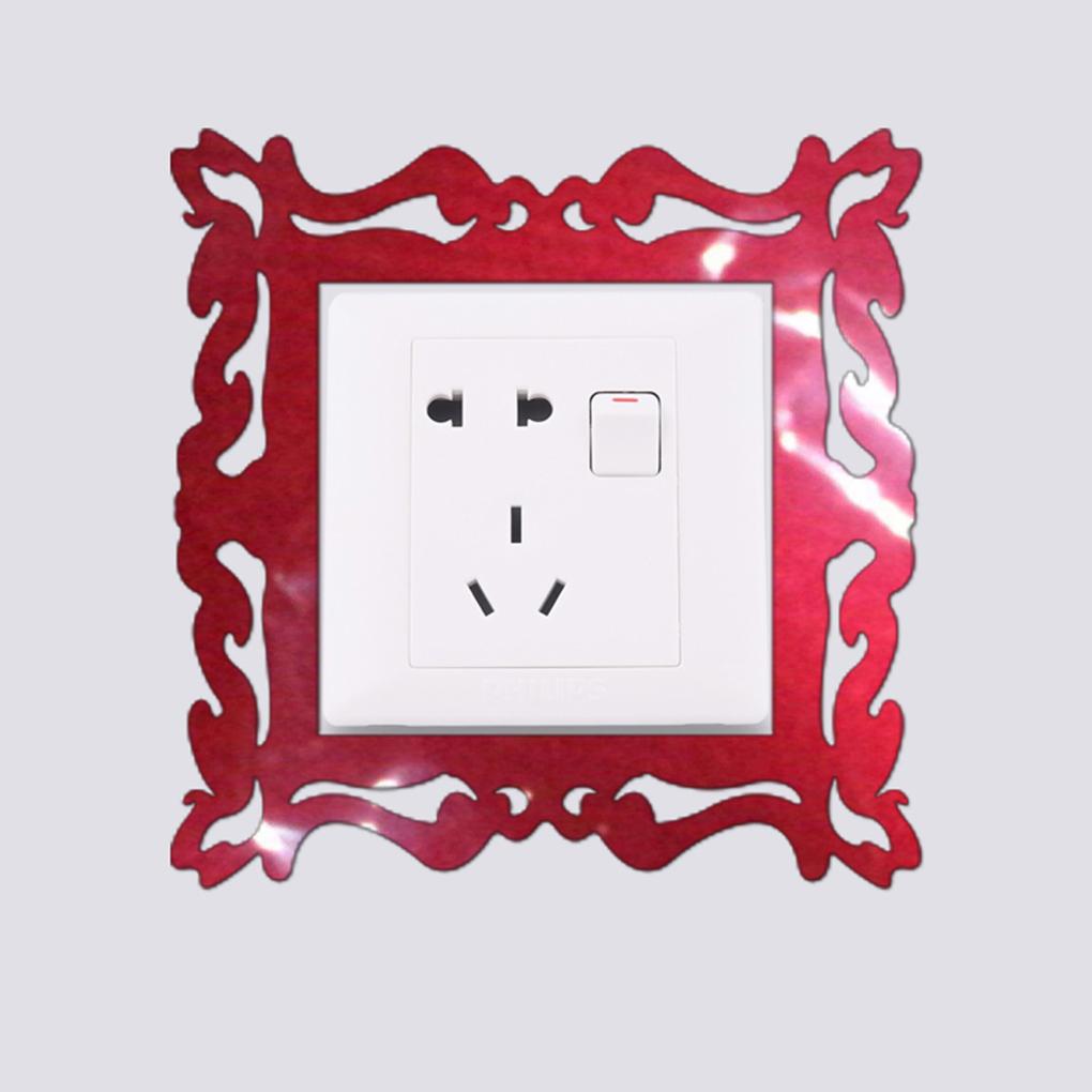 Autocollant décoratif en acrylique pour interrupteur, prise, panneau lumineux, salon, chambre à coucher - Doré