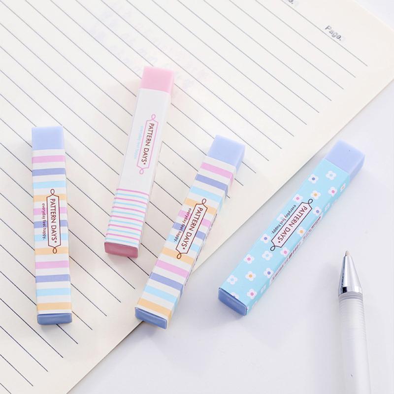Eraser Candy-colored Small Fresh Floral Pattern Long Strip Eraser Less Crumbs Ultra-clean Student