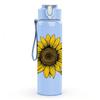 1PC Yellow Sunflower Bloom 750ml Color Plastic Sports Water Bottle Leakproof Flip Straw Lid Suitable for Sports Office Home Use