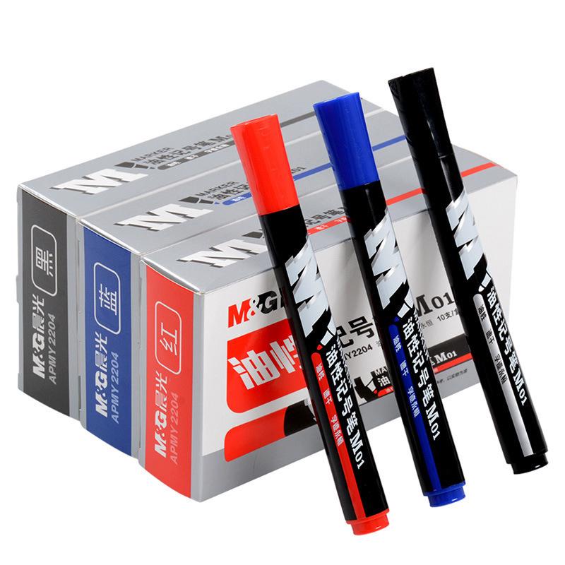 Chen Light Marker Pen Y2204: Oil-Based, Big Tip, Waterproof, Quick-Drying for Drawing, Outlining, and Signatures.