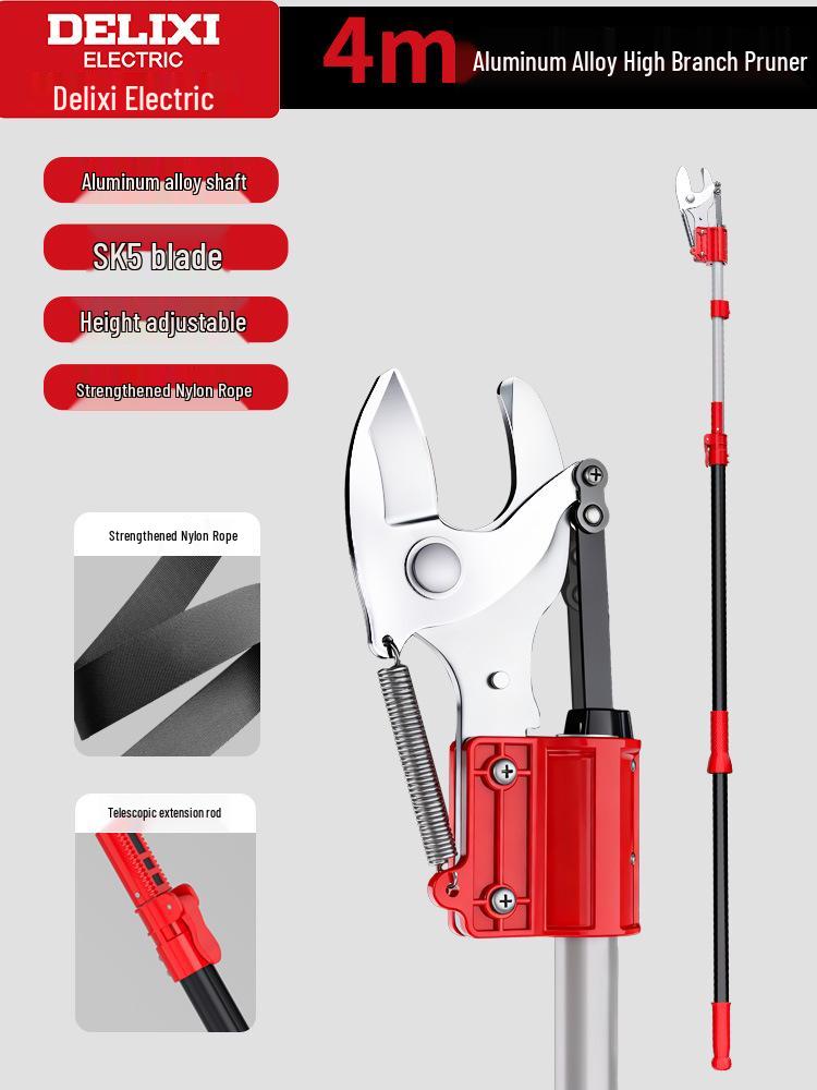 Delixi Telescopic Tree Pruner Shears - High-Altitude Branch Cutter