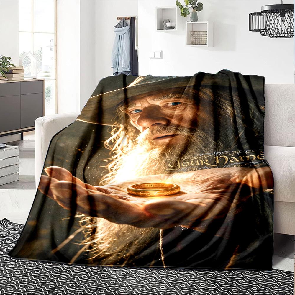 Lord Rings Customize Text Blanket Gift Customizable Blanket Soft & Cozy Versatile for Nap Chair Bed Couch Ideal for All Seasons