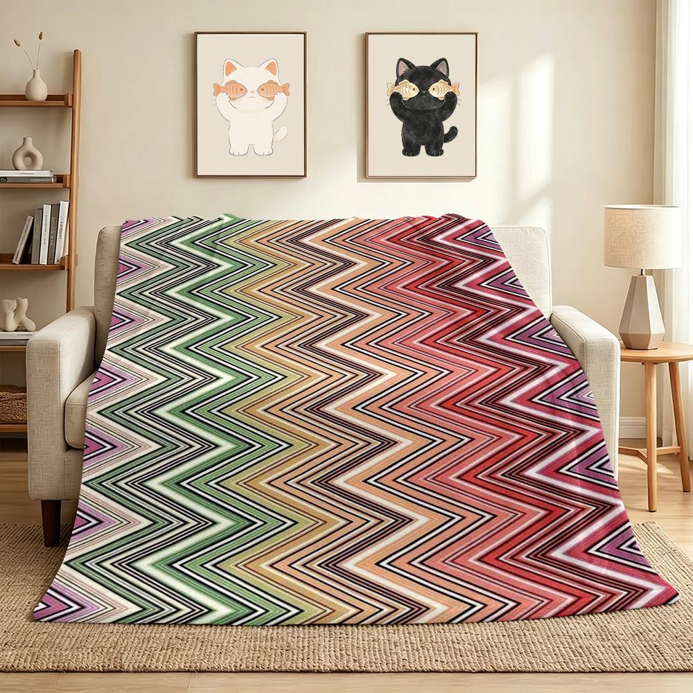 Abstract Flannel Blanket Throw Blanket Soft Warm Sofa Bed Camping Home Decor Unique Christmas Gift C92610