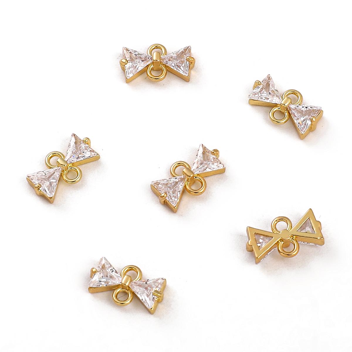 

Медный двойной подвесной циркониевый галстук-подвеска для изготовления ювелирных изделий своими руками, аксессуары для рукоделия 7x12mm