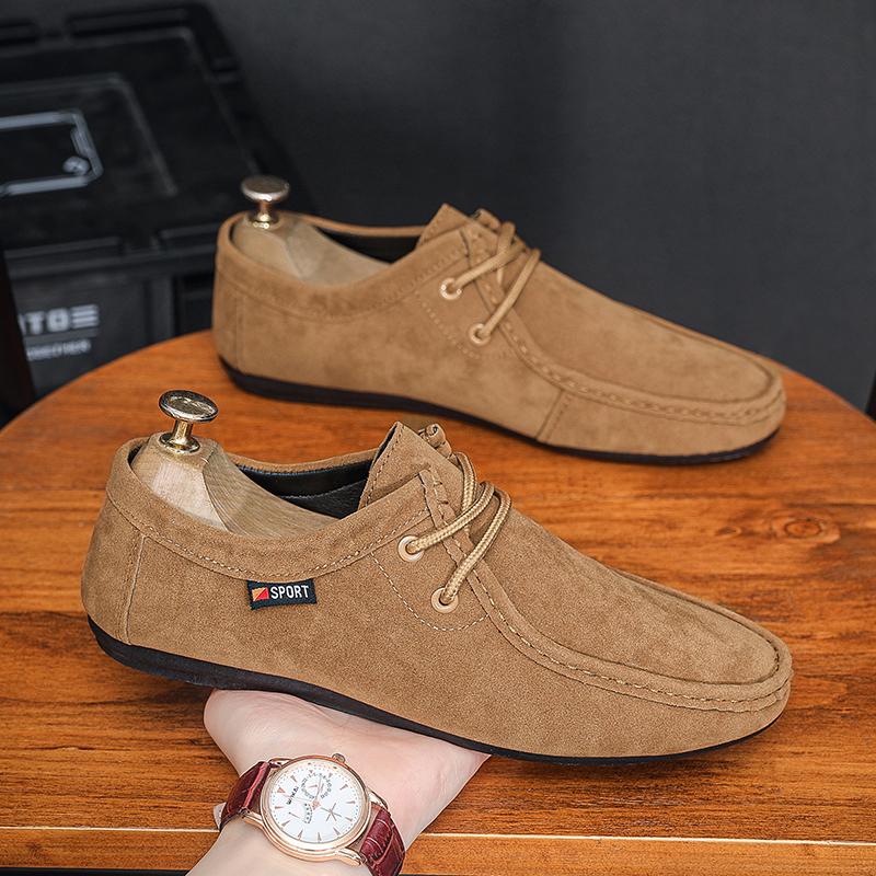 

Высококачественная замшевая кожа мужские туфли на шнуровке черные туфли на плоской подошве спортивная обувь платья для вечеринок 2025 уличная повседневная британские лоферы 39 хаки