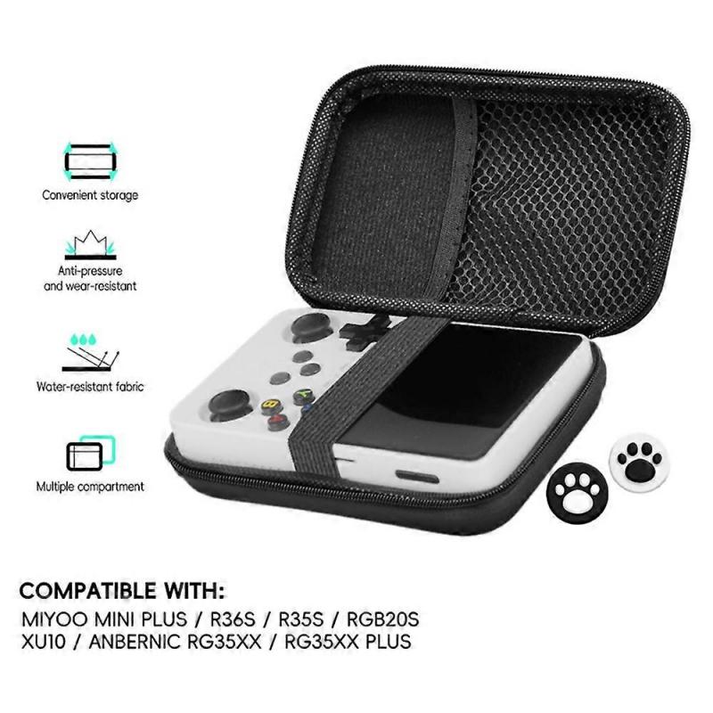 DATA FROG EVA Case for Miyoo R35S/R36S Game Console Protection Bag (With R36S Tempered Glass Film)