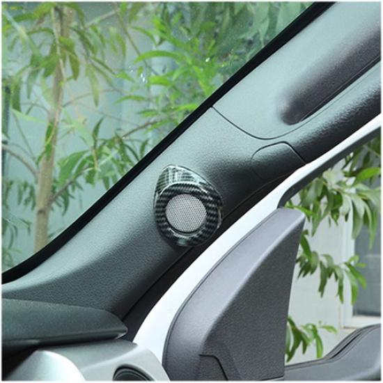 2pcs ABS Carbon Fiber A-Pillar Speaker Cover Trim Decor For Ford F150 2009-2014