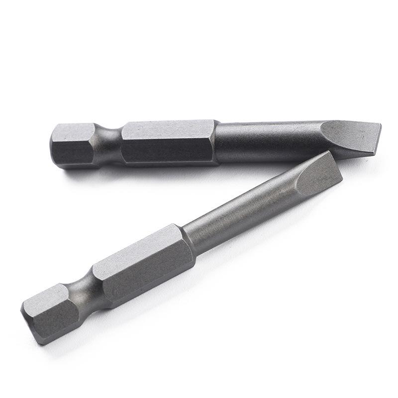 S2 Alloy Steel 6PC 50mm Flat Head 2.0-6.0mm Slotted Screwdriver Bits