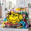 Mr. Men and Little Miss Theme Printed Blanket - Perfect for Couch, Bed, Travel & Outdoor Use | Machine Washable, Cozy & Durable.