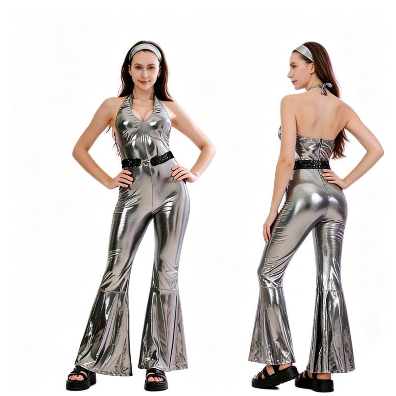 70er Jahre Disco Kostüm für Damen - Retro Europäischer & Amerikanischer Stil Halloween Bühnenoutfit