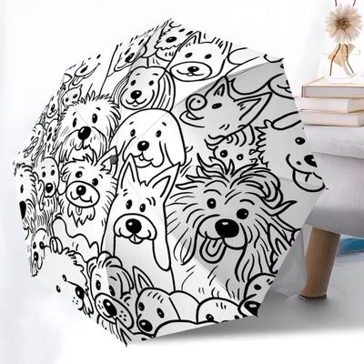 1pc Puppies Dogs Automatic Open/close Umbrella, 8-Rib Sturdy Structure, Auto Folding/Opening, Portable Travel Umbrella for Women,183