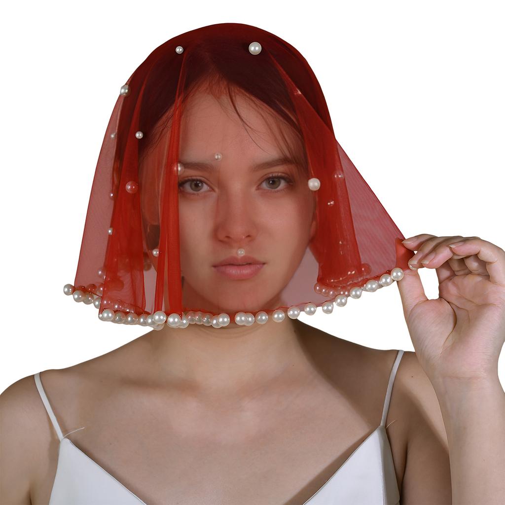 Wedding Pray Scarf Mantilla Veil Delicate Jeweled Pearls for Ladies Mother Wedding Party Headwear Mantilla