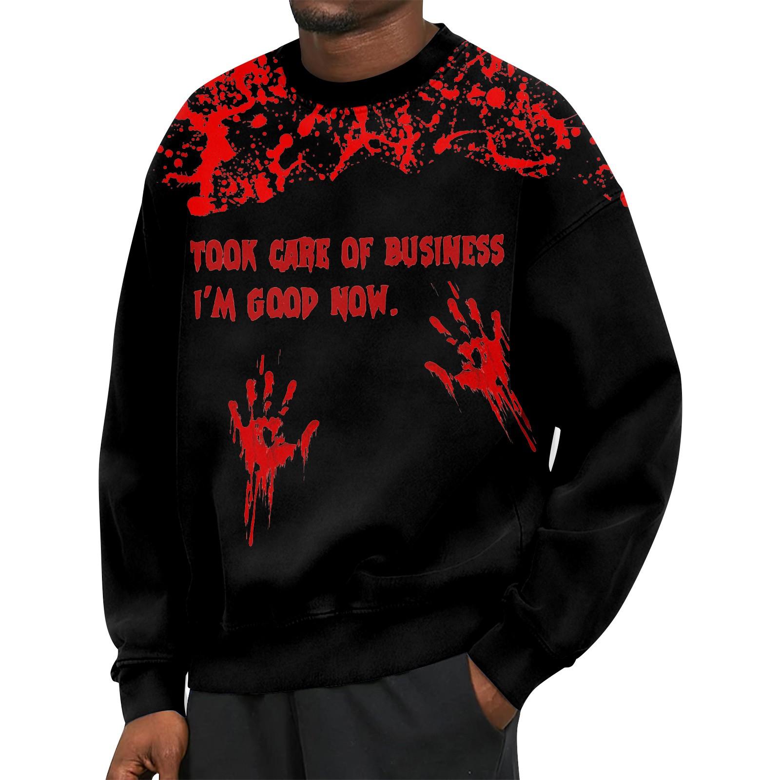 

Мужская толстовка с принтом на открытом воздухе, свободная с длинными рукавами и этническим принтом XXL