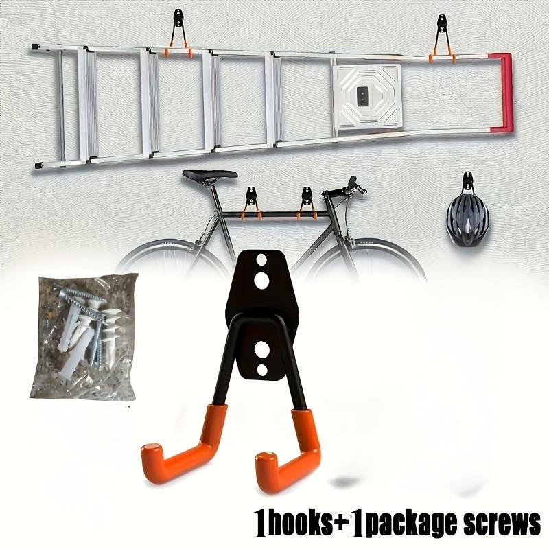 [Ganchos de Herramientas de Metal Duraderos] Ganchos de Herramientas de Metal Duraderos para Trabajo Pesado | Ganchos y Organizador de Almacenamiento para Garaje de Acero Bicolor con Montaje en Pared para Escaleras, Bicicletas
