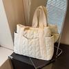 Quilted Shoulder Bag Down Padded Woman Tote Handbag Soft Winter Lightweight Girl's School Bag Puffer Cotton Large Pockets Purse KTY