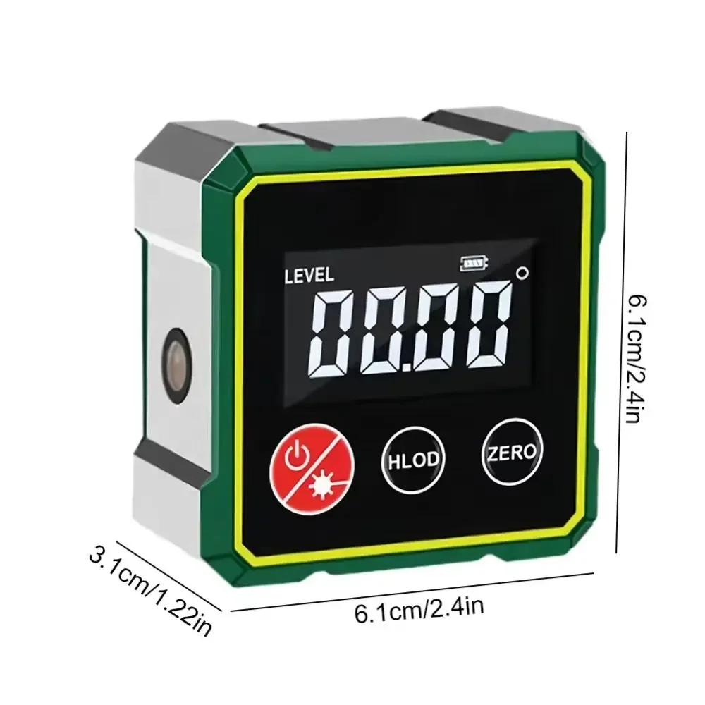 Multifunctional Laser Inclinometer Magnetic LCD Display Angle Level High Accuracy Rechargeable Digital Inclinometer Household