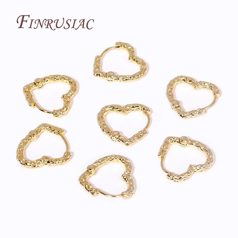 Fashion 18K Gold Plated Brass Heart/U Loop Earrings Hoops Female DIY Jewelry Making Supplies Earrings Accessories for Women