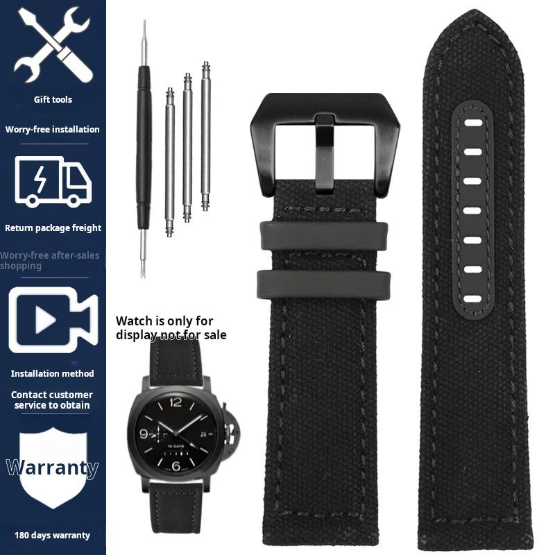 Voor Panerai PAM111 441 137 386 heren Horlogeband Nylon Canvas nylon Koeienhuid Horlogeband 20 22 24mm Roestvrijstalen Gesp Accessoires