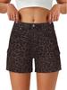 Women's Versatile High-Waist Cargo Denim Shorts - Multi-pocket, Wide-leg, Casual Summer Style