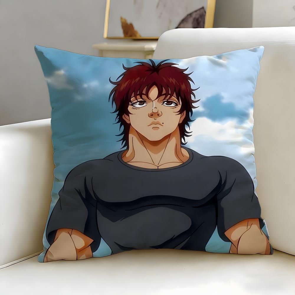 Popular Anime Baki the Grappler Cushion Cover Soft EasyWash Pillow Case Versatile for Couch Bed Travel and Office