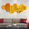 3D Hexagonal Acrylic Mirror Wall Stickers for Living Room, Entrance, or Staircase - Self-Adhesive Decor