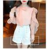 Women's Chiffon Blouse 2026 Spring and Autumn New Fashionable Tie-Neck Ruffle Trim Thin Gentle Style Shirt