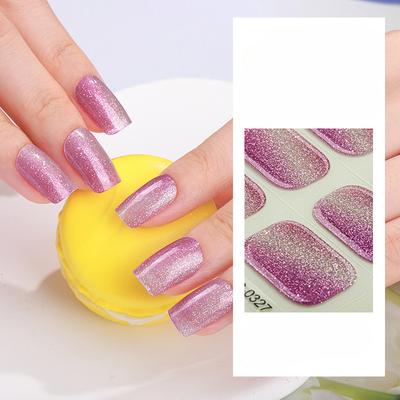 Autocolante pentru manichiura cu gel Autocolante 3D pentru unghii semi-curcate iluminate cu pudra de ceapa