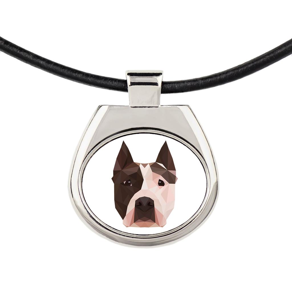 American Staffordshire Terrier, Amstaff – Necklace with a geometric design and the inscription "Art-Dog" | Art-Dog