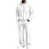 Winter Knit Hooded Sweatshirt Jacket and Sweatpants Set, 2 Piece Hoodie and Jogger Outfit for Cold
