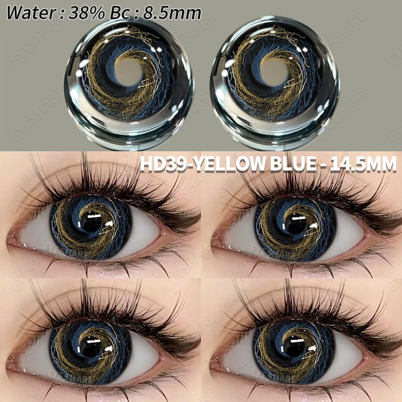 Eyeshare Cosplay Color Contact Lenses for Eyes Halloween Lenses Blue Eye Contacts Black Lenses Yearly 14.5mm