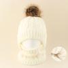 Dziecięcy Zimowy Ciepły Dzianinowy Zestaw Czapka z Pomponem Szalik Rękawiczki Zestaw 3 Szt. Lub Pojedyncza Czapka Beanie Wiatroodporna Ochrona Uszu Dla Chłopców Dziewczynek Zimna Pogoda Na Zewnątrz
