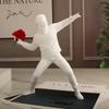 Resin Statues Sculptures Banksy Flower Thrower Statue Bomber Home Decoration Accessories Modern Ornaments Figurine Collectible