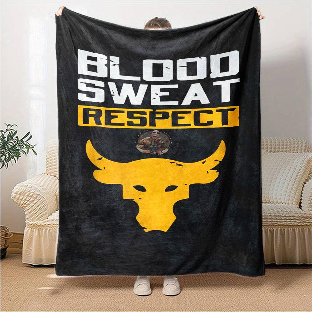 1pc BLOOD SWEAT RESPECT Soft Flannel All Season Throw for Home, Office, Outdoor UseDurable Comfort Soft Warm Throw for Home