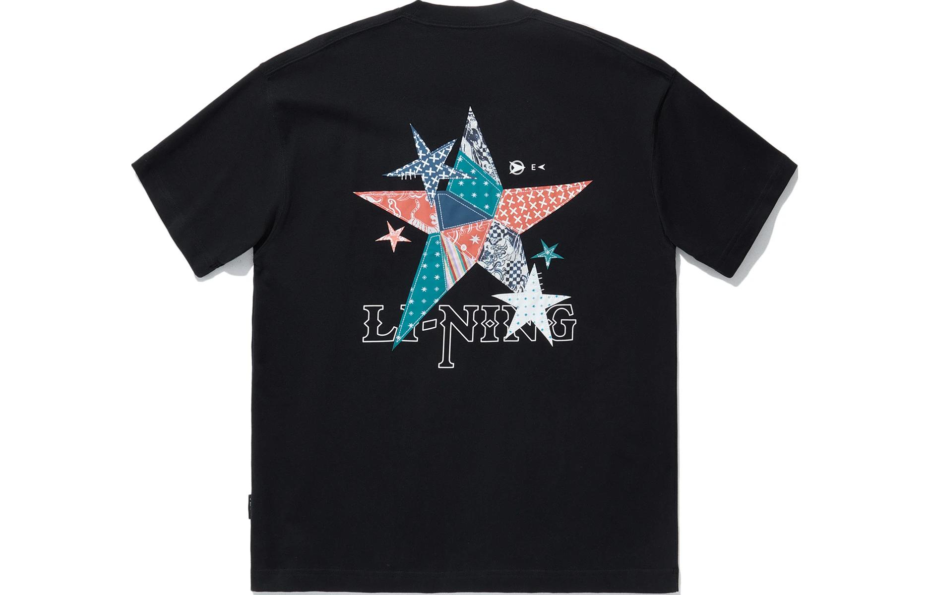 LiNing Drop Shoulder Sleeve T-Shirt Unisex Black AHSU251-3 L